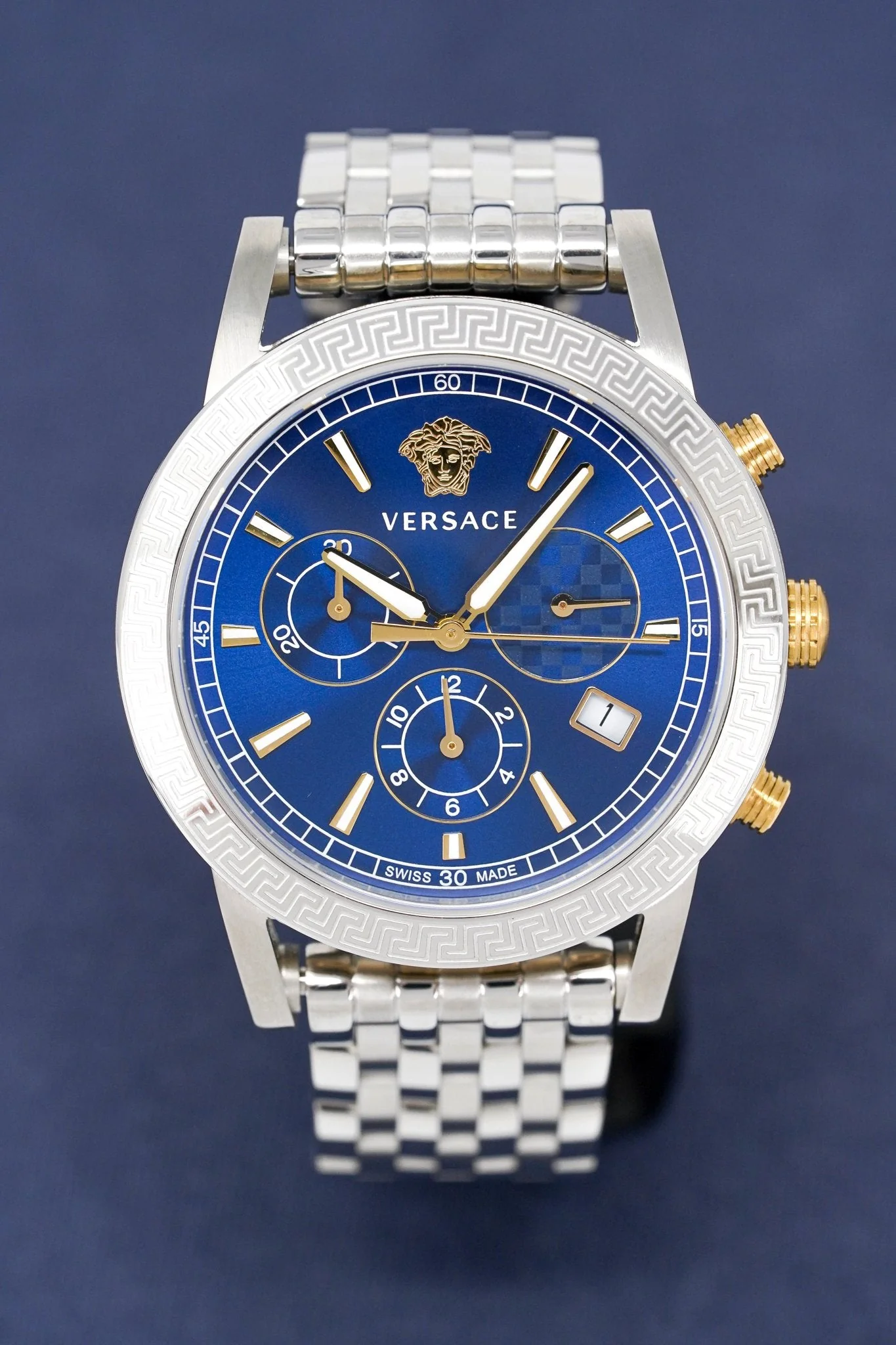 Versace Ladies Chronograph Watch Sports Tech Blue - Image 6