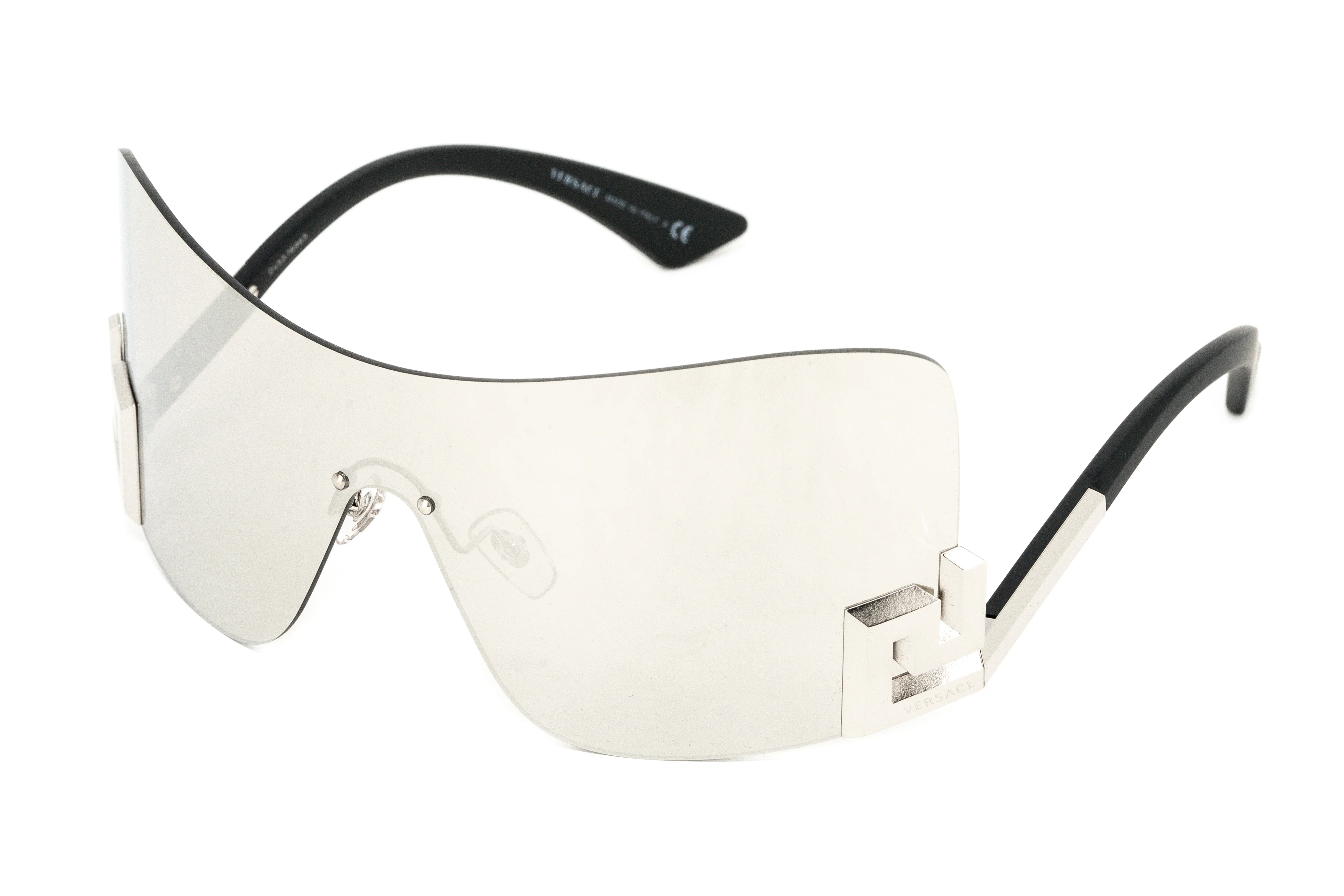 Versace Women's Sunglasses Rimless Shield Silver - Image 3