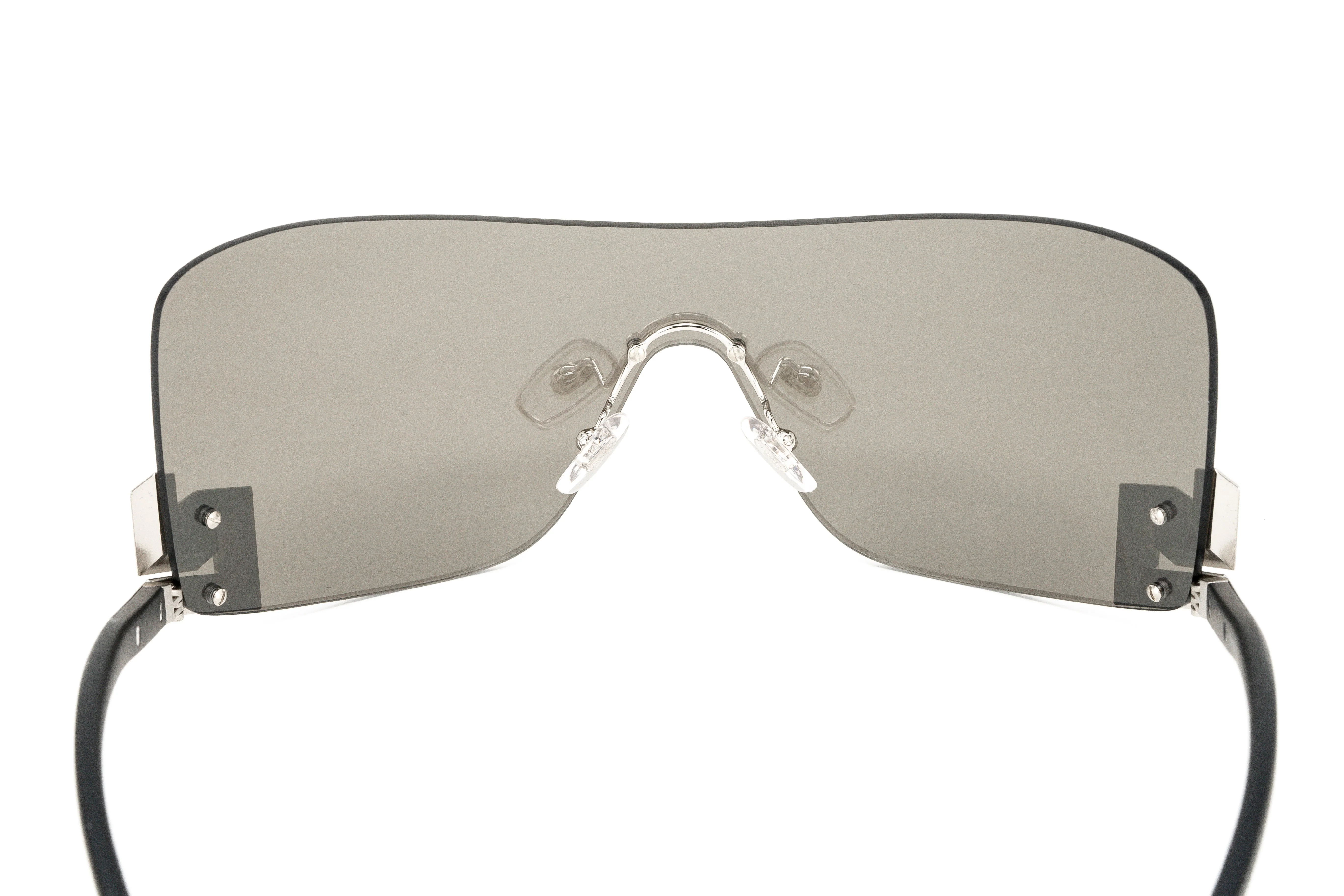 Versace Women's Sunglasses Rimless Shield Silver - Image 7