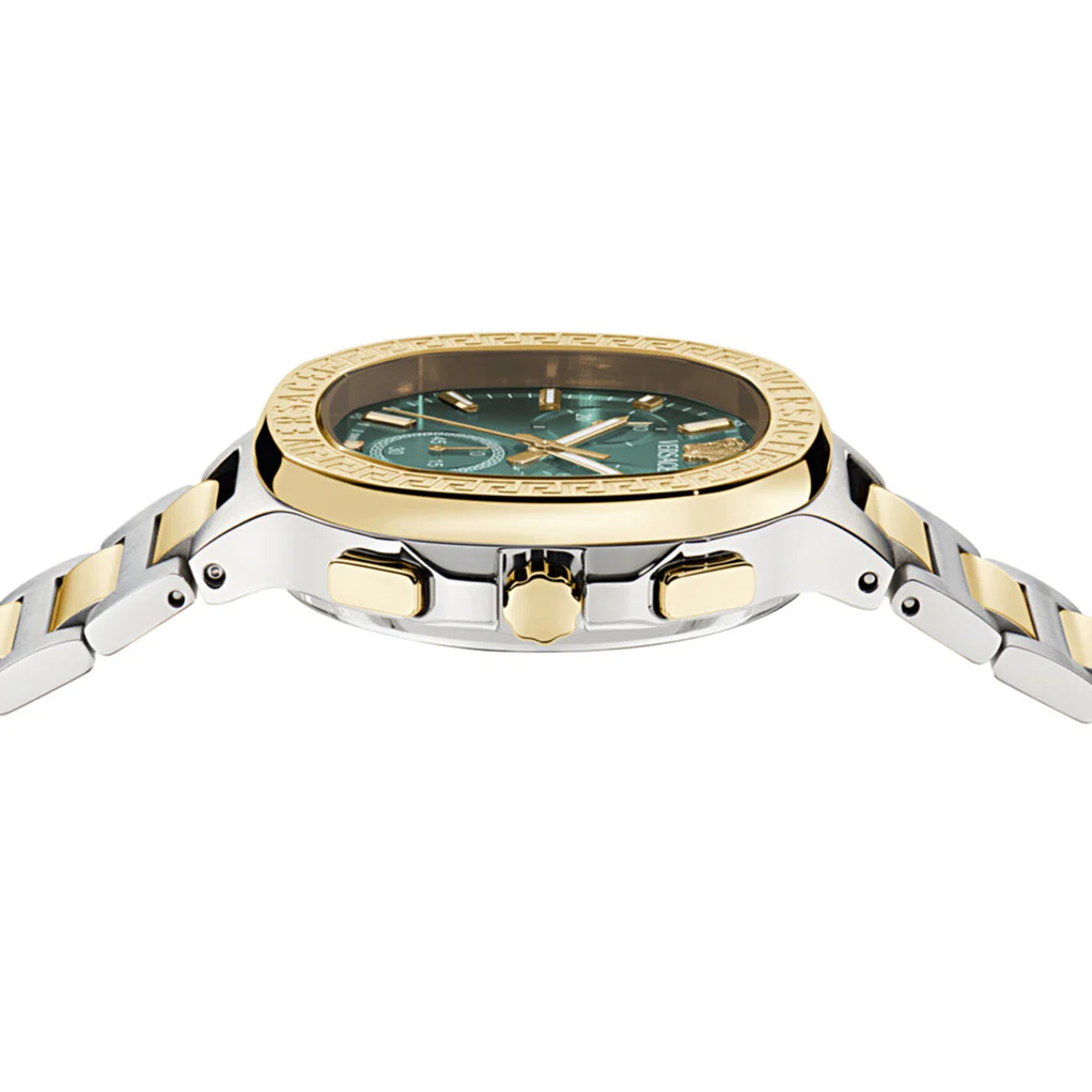 Versace V-Chrono Square 40mm Green Unisex Chronograph Watch - Image 2