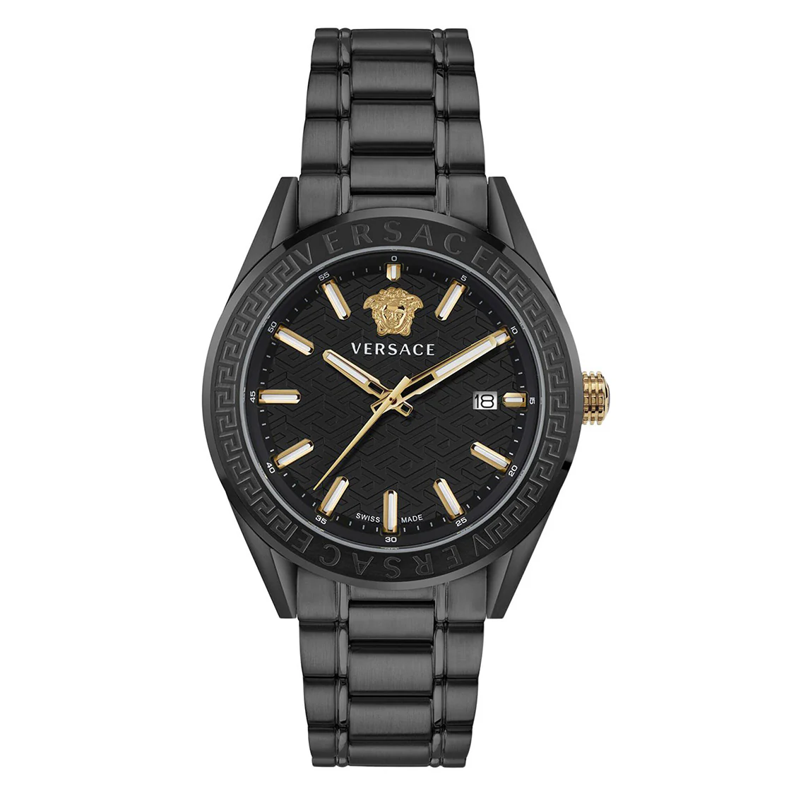 Versace V-Code Date 42mm Black Men's Watch