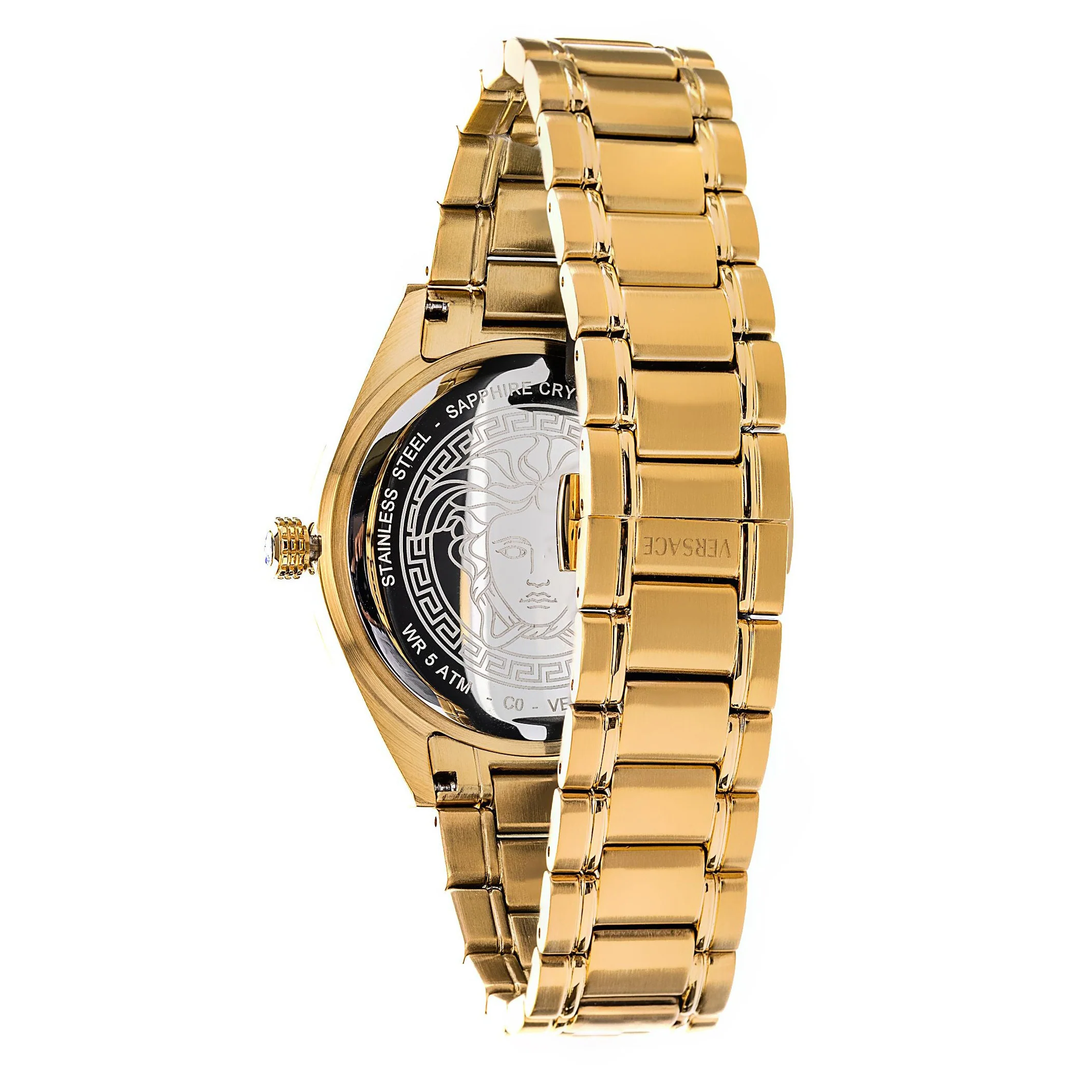 Versace V-Code GMT Men’s Black Gold Watch - Image 3