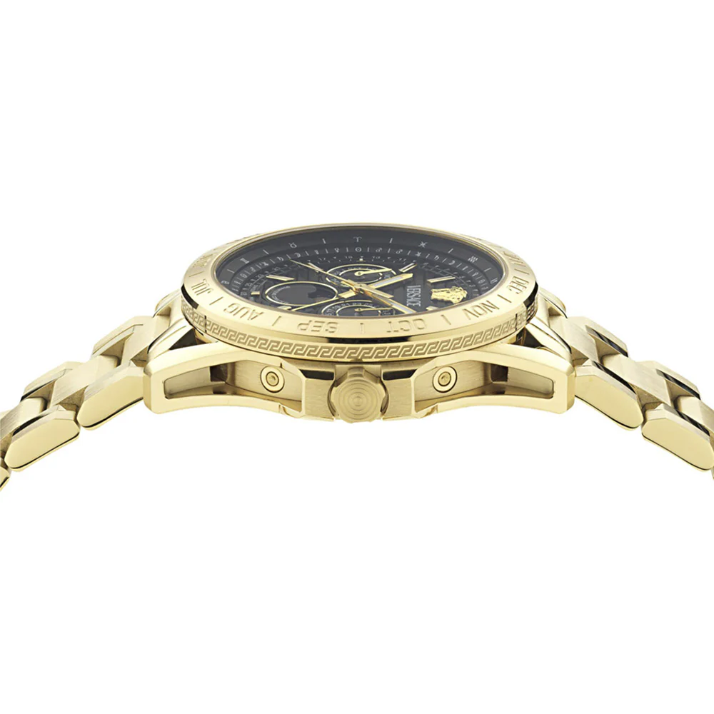 Versace V-Galaxy Moonphase 43mm Black Gold Men’s Watch - Image 2