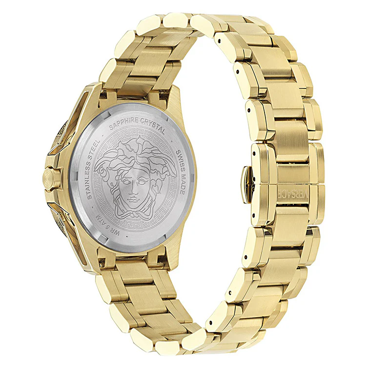 Versace V-Galaxy Moonphase 43mm Black Gold Men’s Watch - Image 3