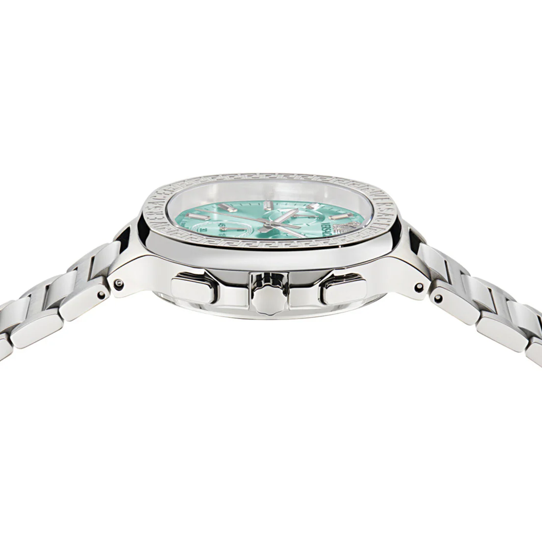 Versace V-Lady Square 40mm Turquoise Chronograph Watch - Image 2