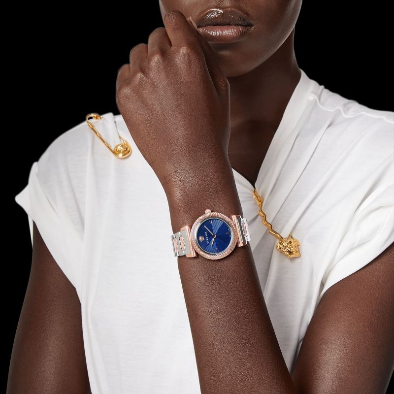 Versace V-Motif Ladies Rose Gold Watch - Image 4