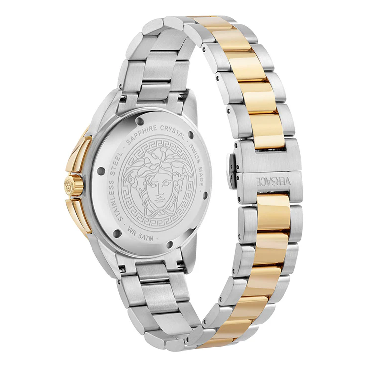 Versace V-Sport 44mm Men’s Silver Gold Chronograph Watch - Image 3