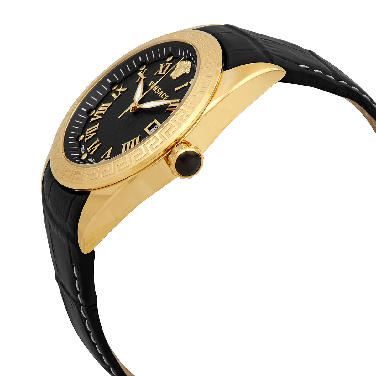 Versace V-Sport II 42mm Gold Leather Men's Dress Watch - Image 3