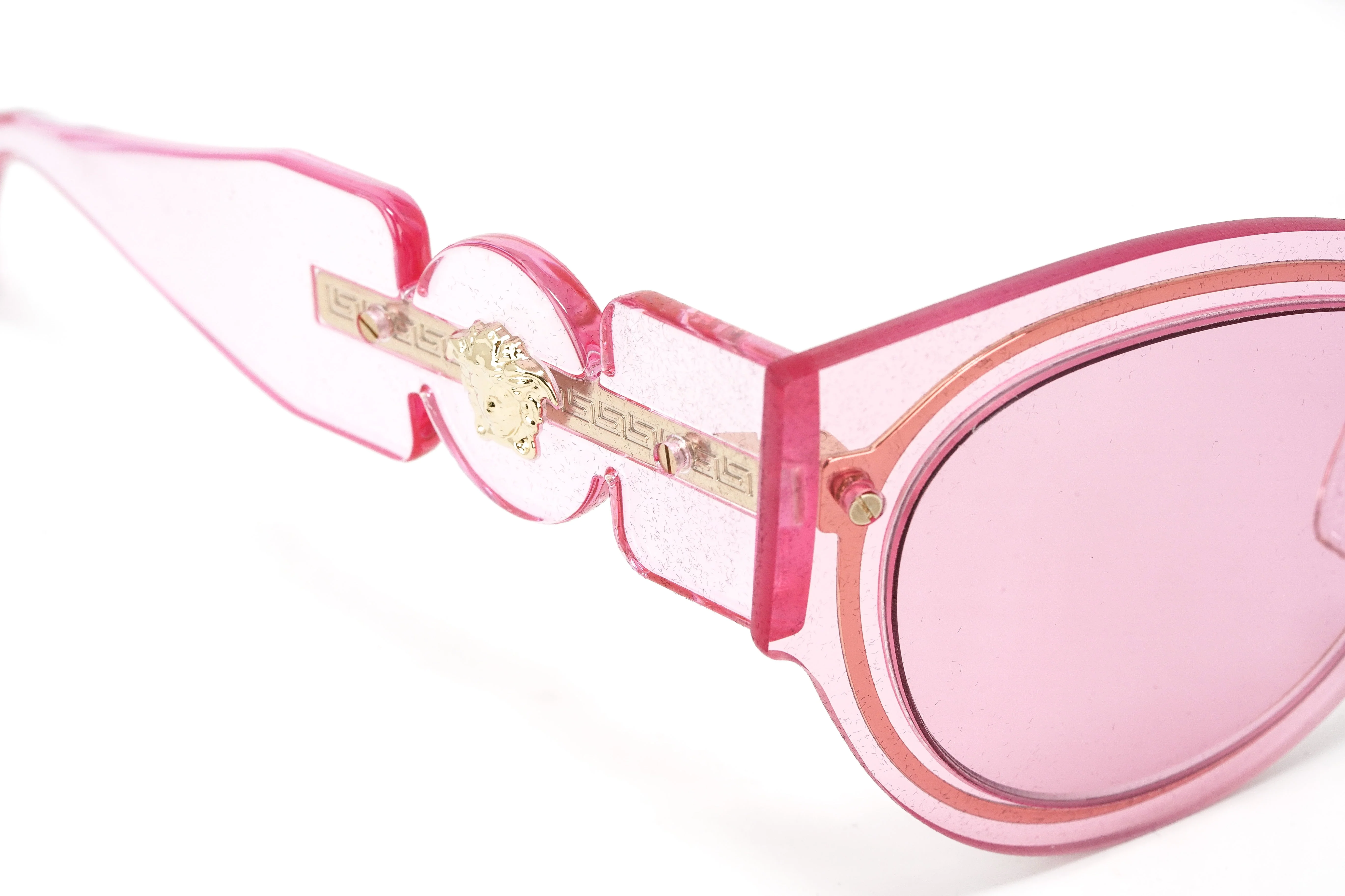 Versace Women's Sunglasses Cat Eye Transparent Pink - Image 7
