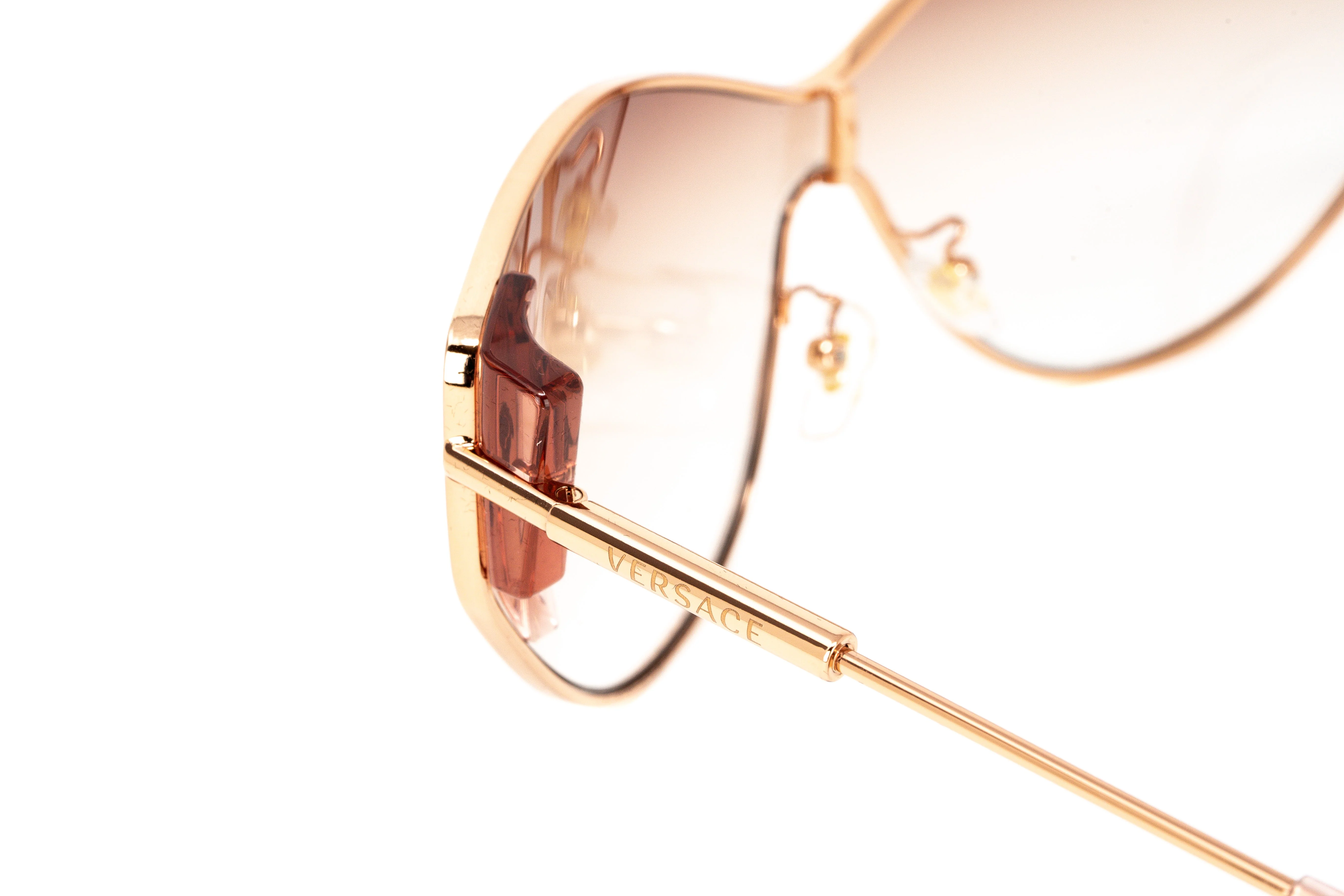 Versace Women's Sunglasses Cat Eye Rose Gold/Pink Graduated - Image 6