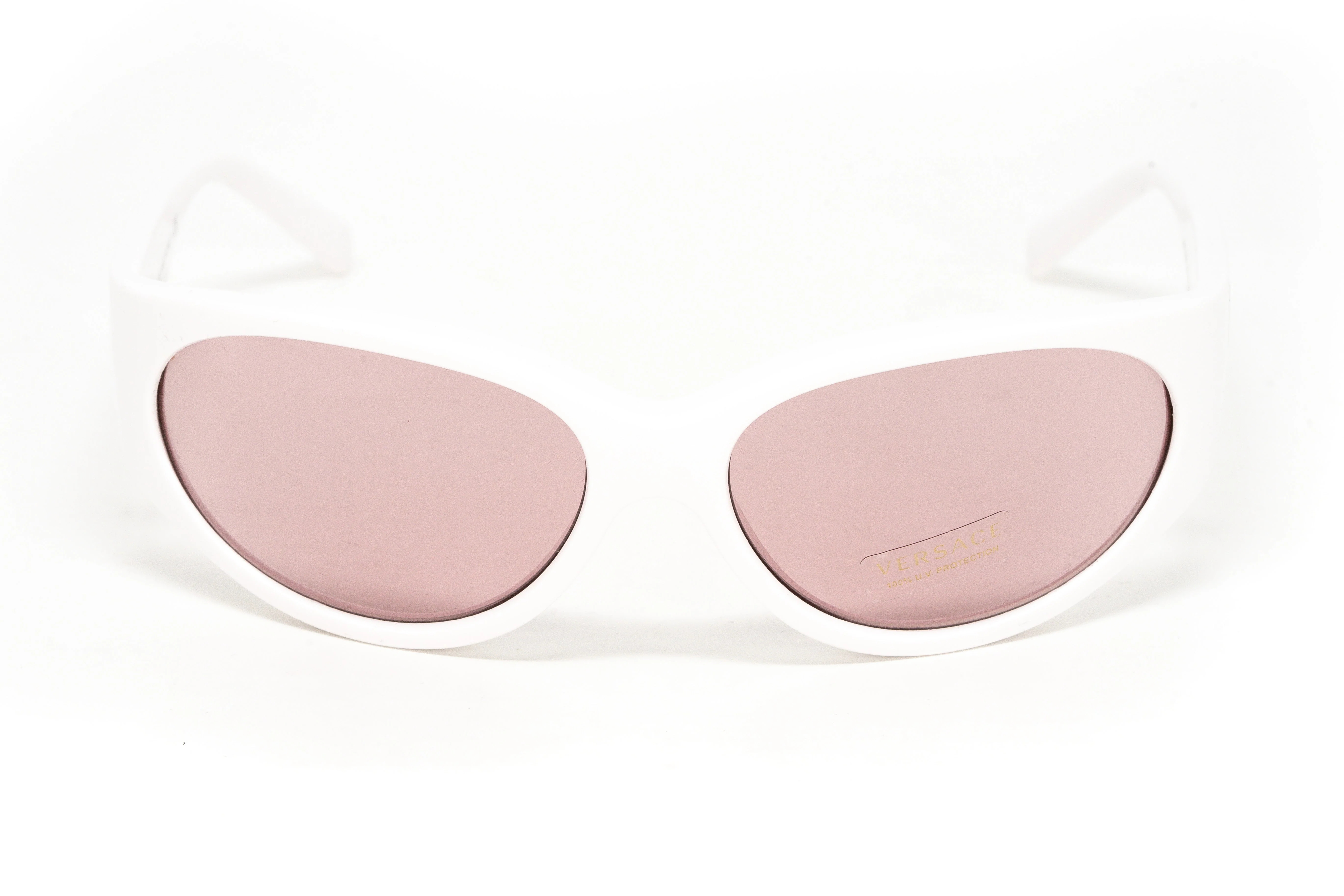 Versace Women's Sunglasses Cat Eye White/Pink - Image 4