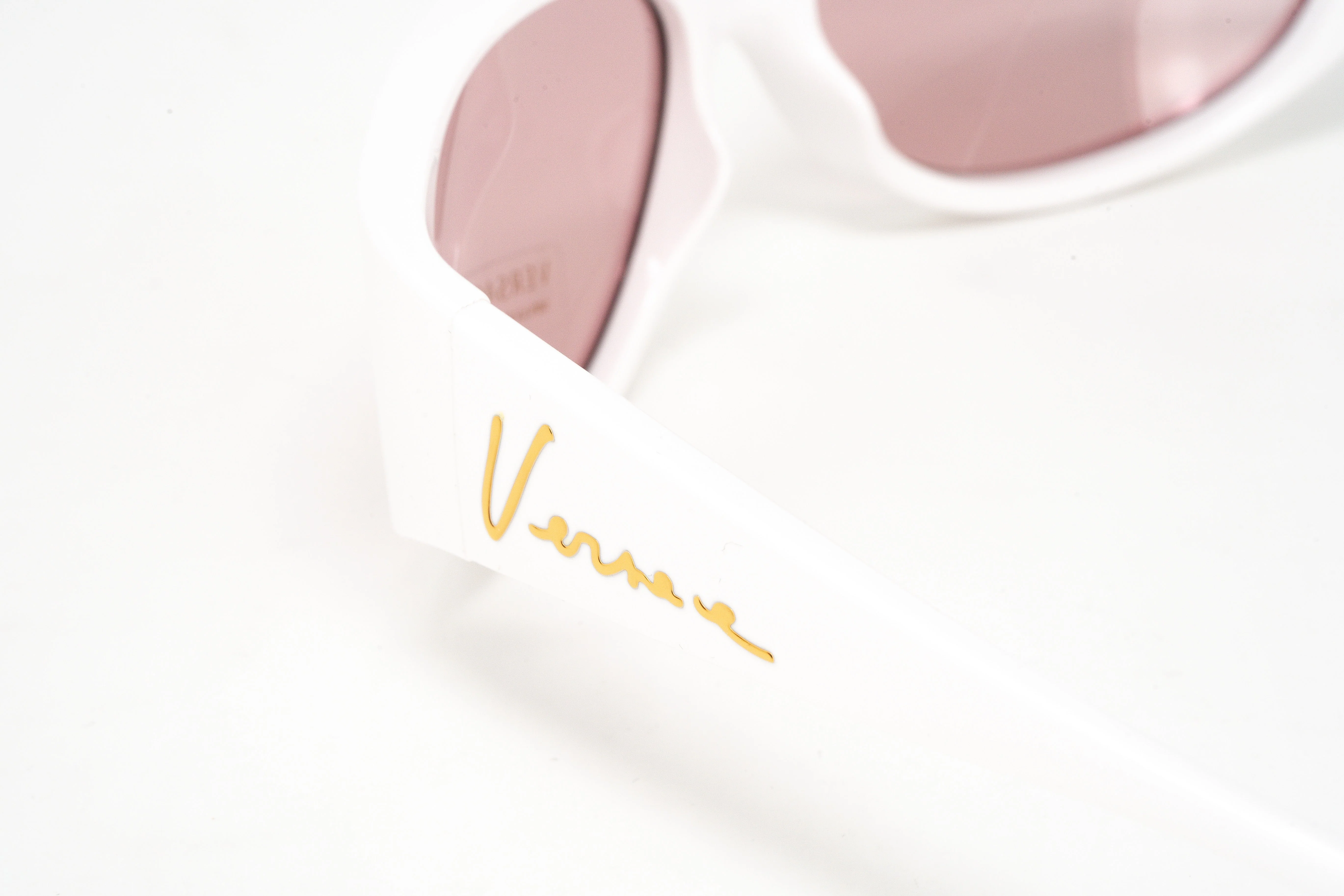 Versace Women's Sunglasses Cat Eye White/Pink - Image 7