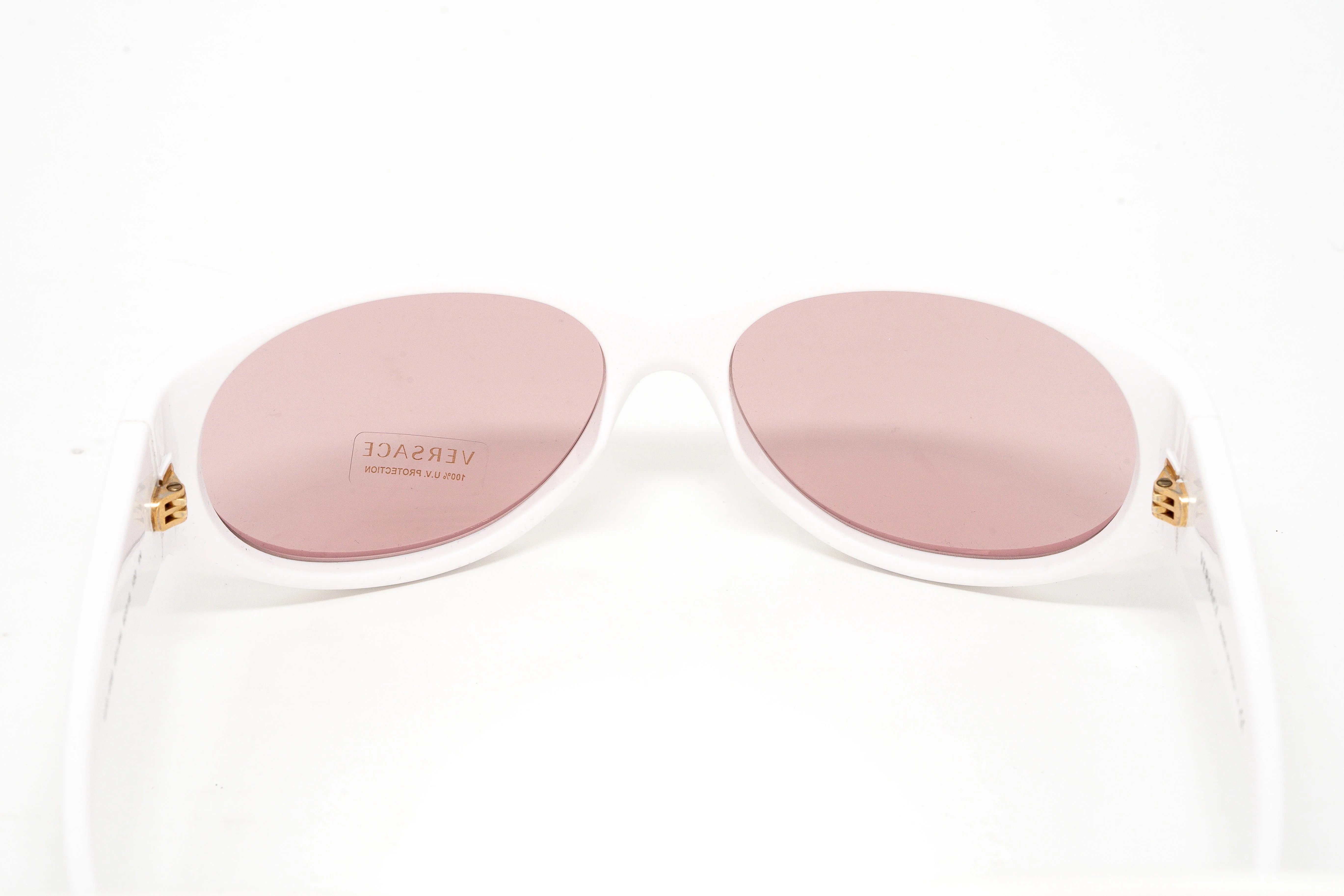 Versace Women's Sunglasses Cat Eye White/Pink - Image 8