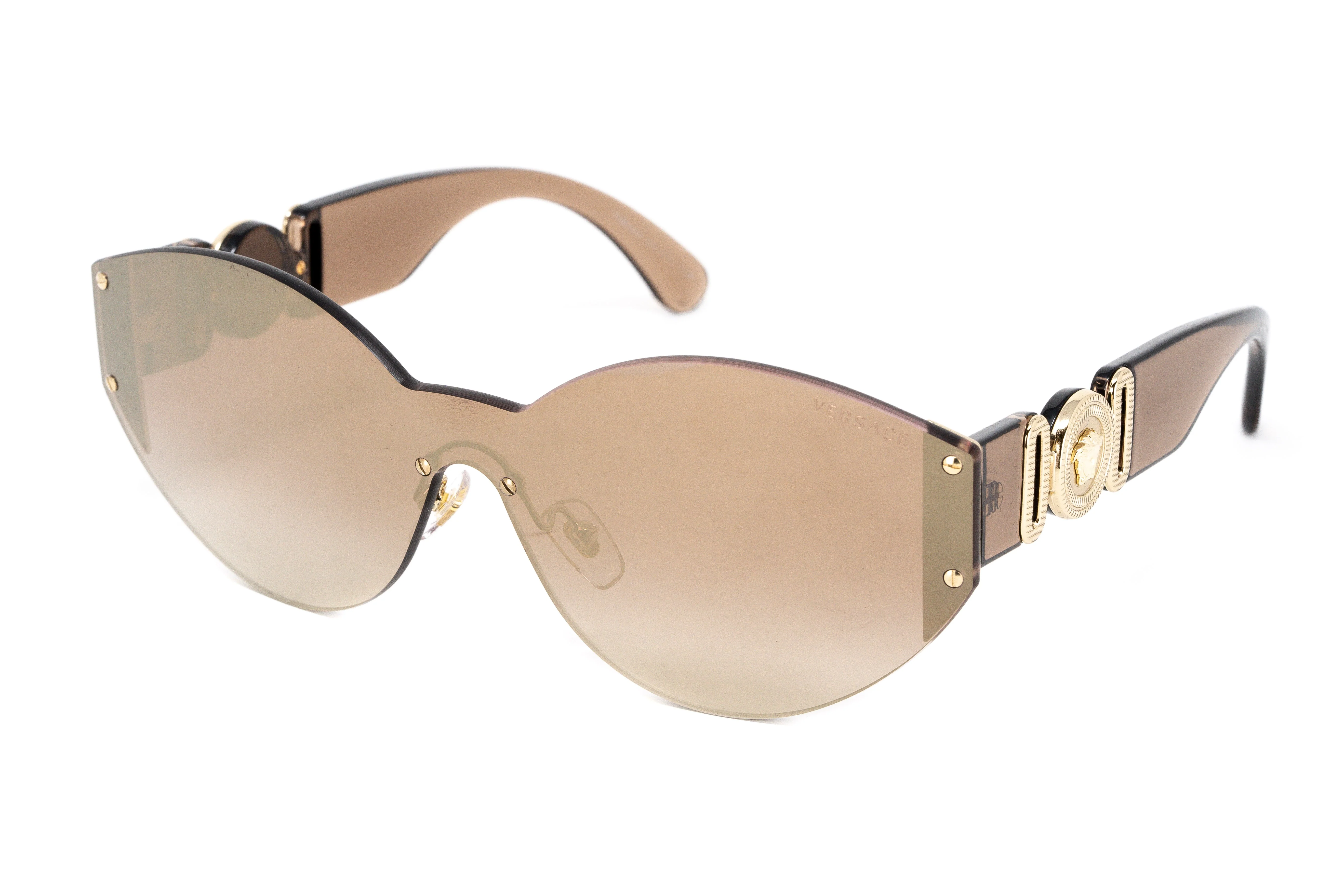 Versace Women's Sunglasses Rimless Cat Eye Beige - Image 2