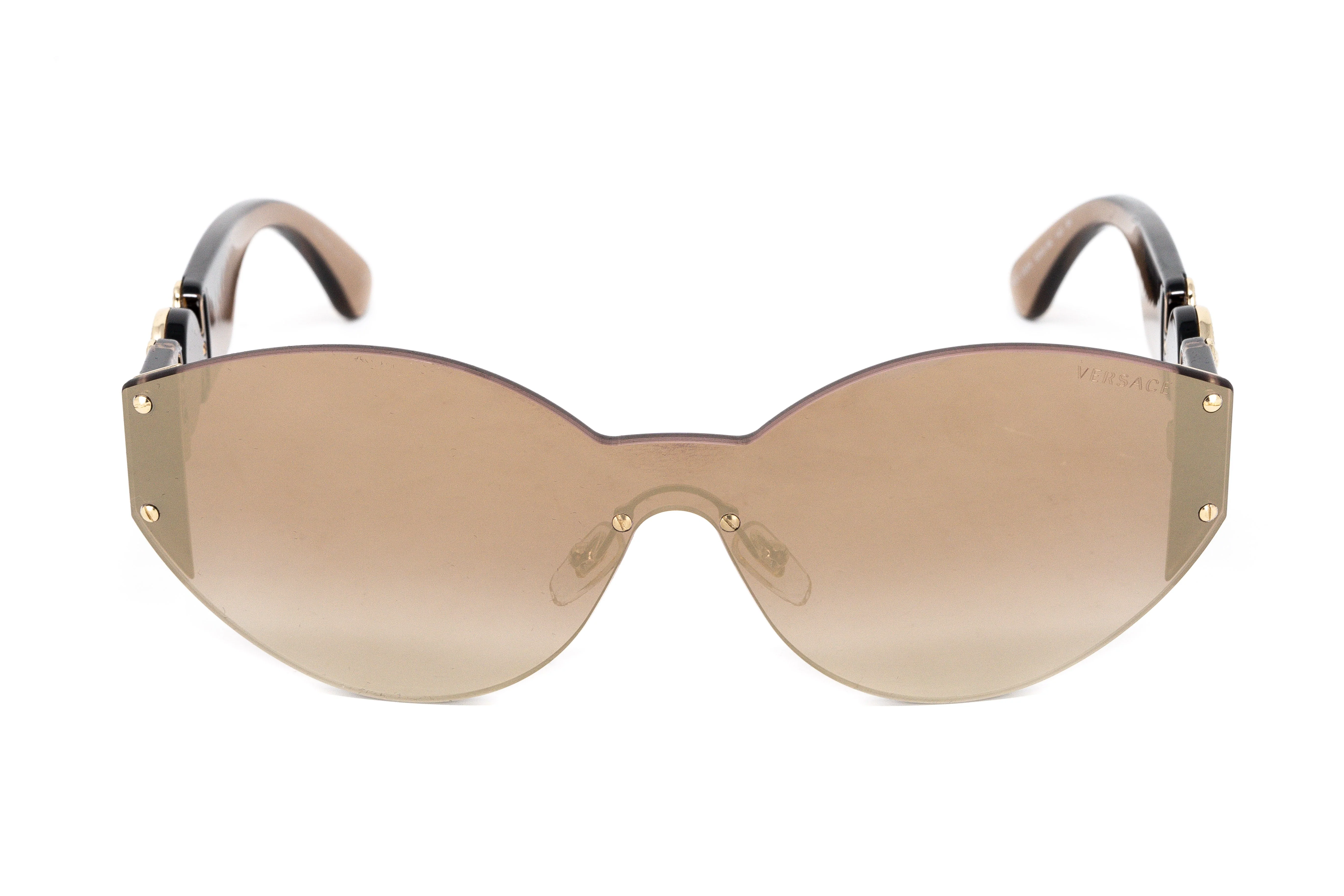 Versace Women's Sunglasses Rimless Cat Eye Beige - Image 3