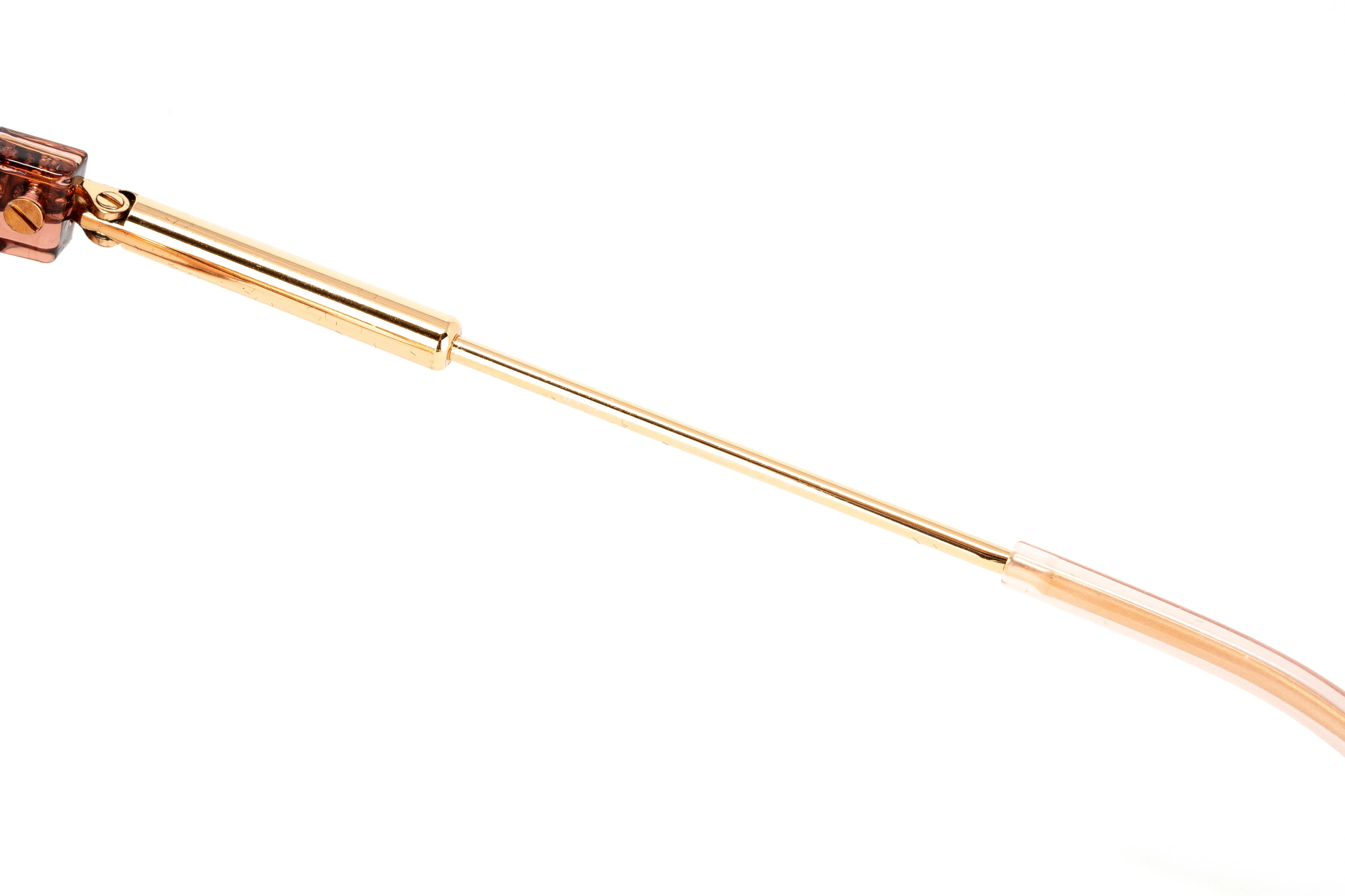 Versace Women's Sunglasses Square Pink/Gold - Image 3
