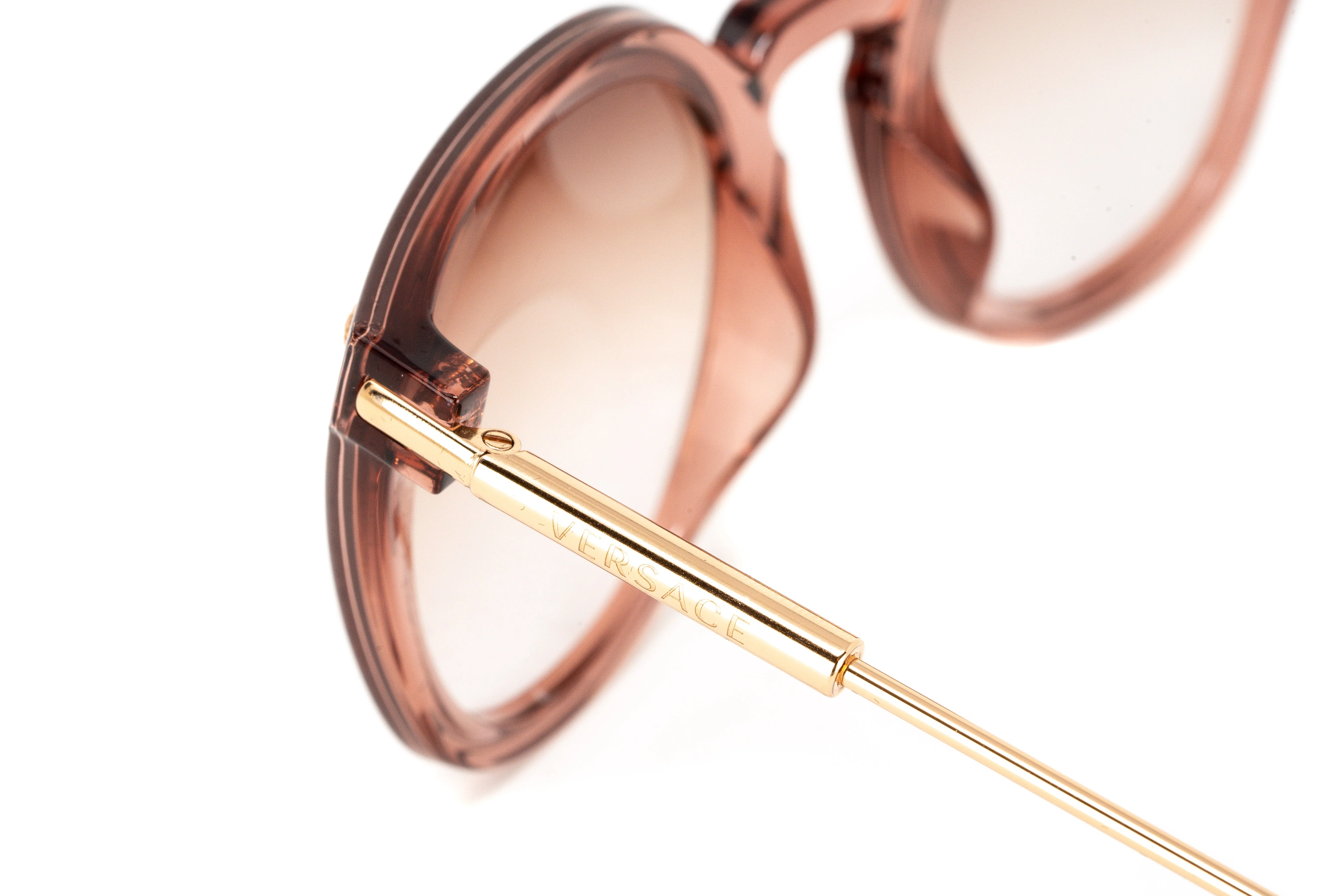 Versace Women's Sunglasses Square Pink/Gold - Image 5