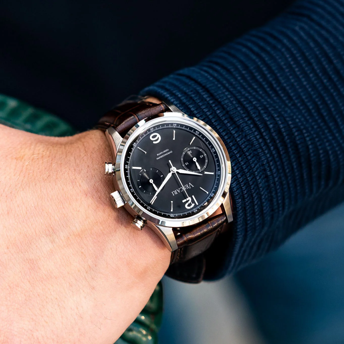 Vescari Chestor Steel Black Chronograph Watch - Image 3