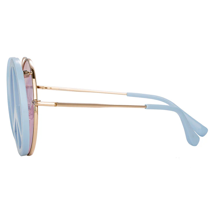Yaz Bukey x Linda Farrow Blue Pink Sunglasses - Image 3