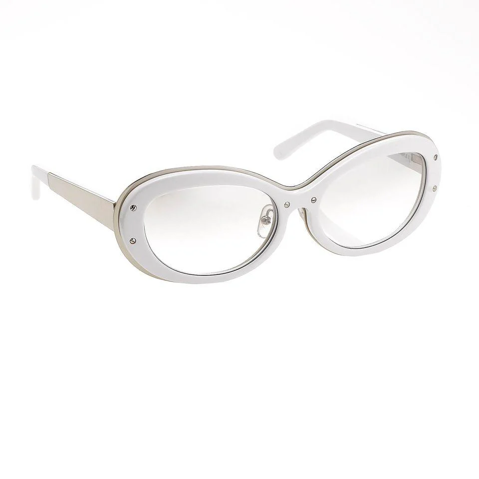 Yohji Yamamoto Sunglasses Cat Eye White and Clear - Image 3