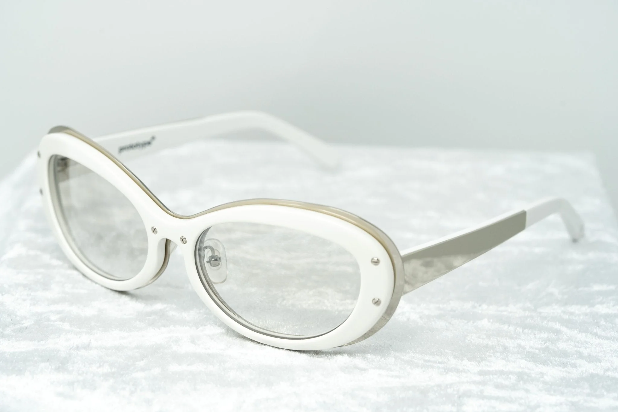 Yohji Yamamoto Sunglasses Cat Eye White and Clear - Image 5