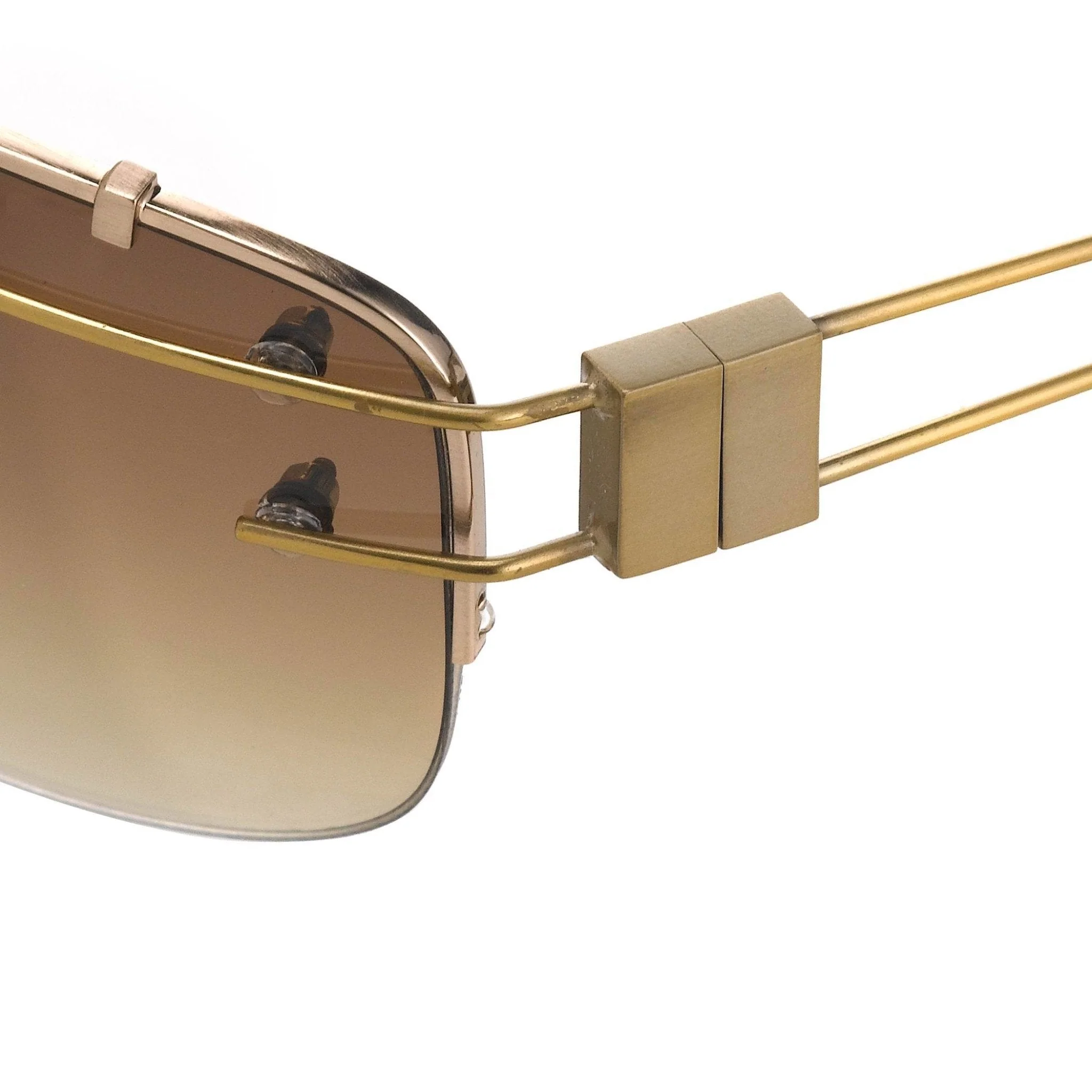 Yohji Yamamoto Sunglasses Rectangular Gold and Brown - Image 2