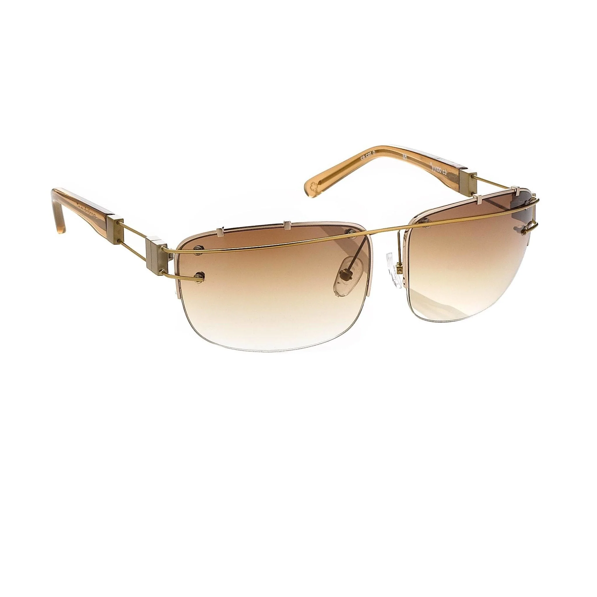 Yohji Yamamoto Sunglasses Rectangular Gold and Brown - Image 3