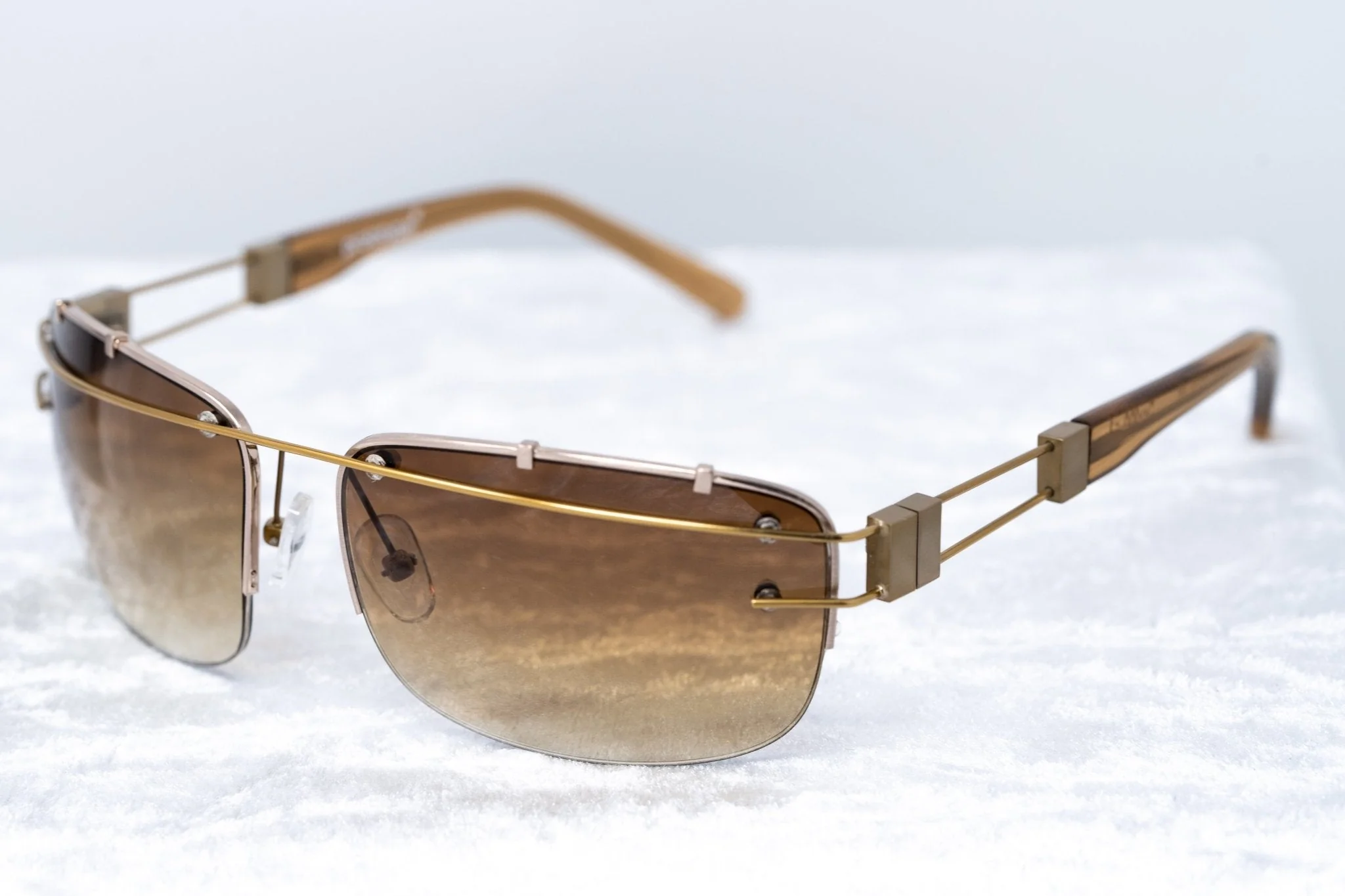 Yohji Yamamoto Sunglasses Rectangular Gold and Brown - Image 5