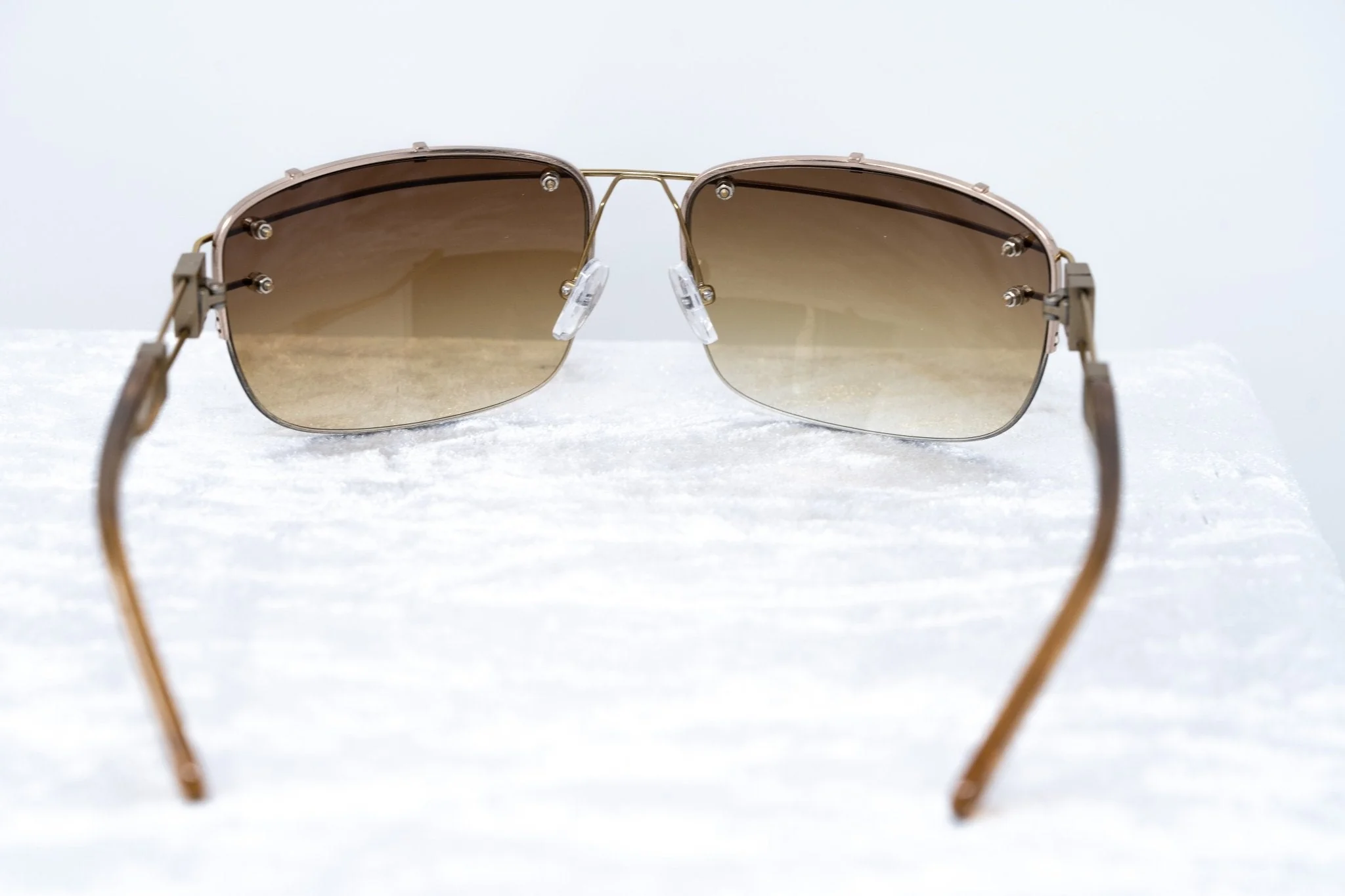 Yohji Yamamoto Sunglasses Rectangular Gold and Brown - Image 6