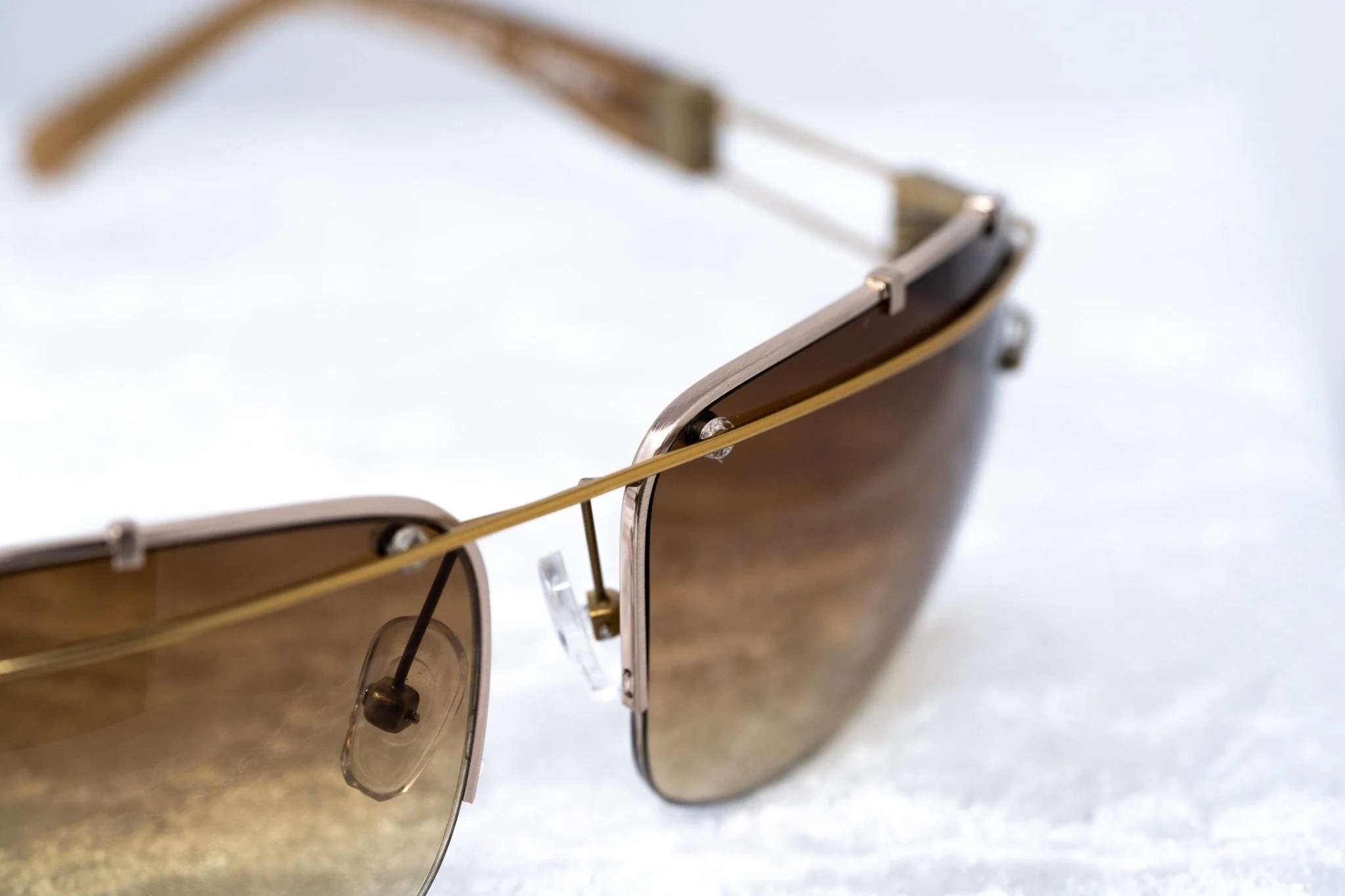 Yohji Yamamoto Sunglasses Rectangular Gold and Brown - Image 8