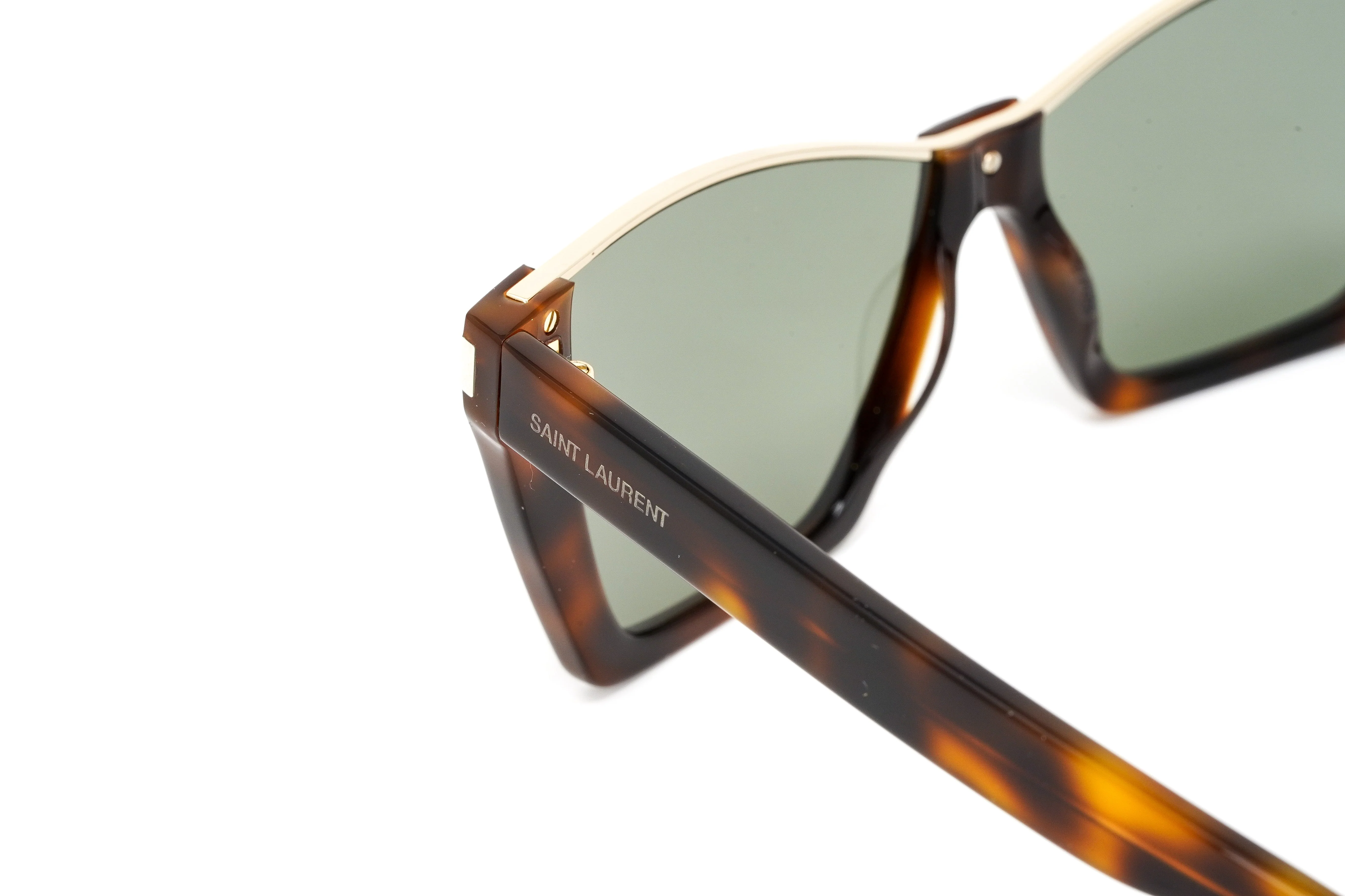 Saint Laurent Women's Sunglasses Rectangular Cat Eye Tortoise - Image 6